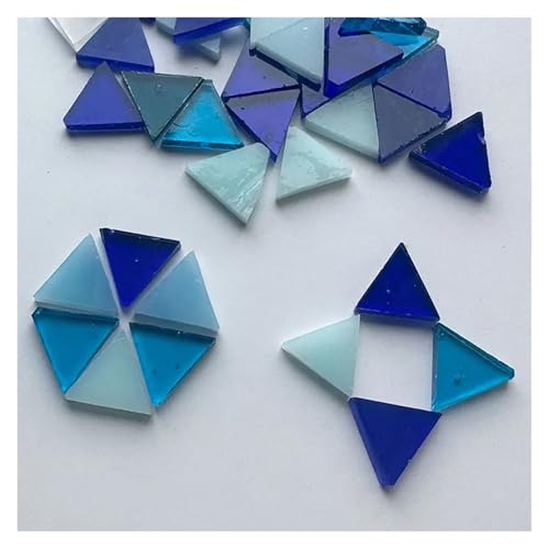 Mosaiksteine 50g Dreieck Translucent Glimmer Mosaik Fliesen Bunte Glas DIY Herstellung for Handwerk Kunst(Type 7) von JTKSSCS