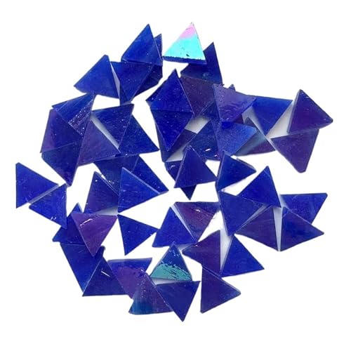Mosaiksteine 50g Dreieck Translucent Glimmer Mosaik Fliesen Bunte Glas Fliesen DIY Herstellung for Handwerk Kunst(Blue) von JTKSSCS