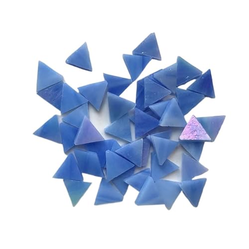 Mosaiksteine 50g Dreieck Translucent Glimmer Mosaik Fliesen Bunte Glas Fliesen DIY Herstellung for Handwerk Kunst(Deep Blue) von JTKSSCS