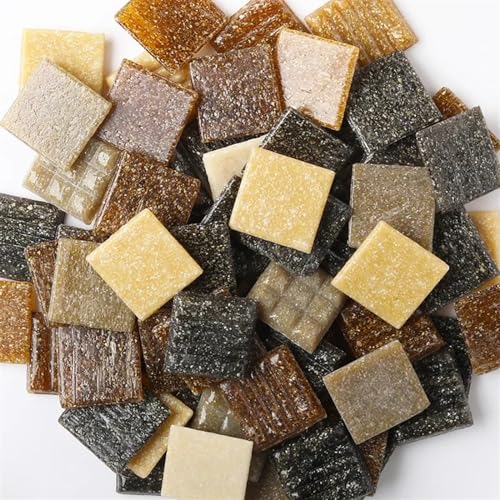 Mosaiksteine 85 g/3 Unzen, ca. 30 Stück Mosaik-Quarzfliesen, 2 cm, quadratische Fliese, 0,4 cm Dicke, DIY-Mosaikmaterial, gemischte Farben(Coffee mixed) von JTKSSCS
