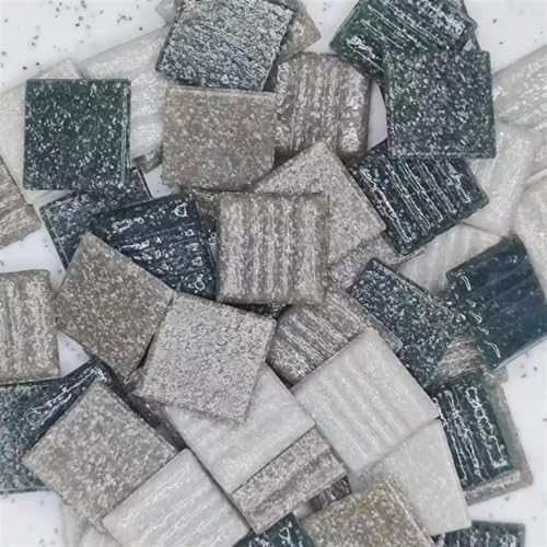 Mosaiksteine 85 g/3 Unzen, ca. 30 Stück Mosaik-Quarzfliesen, 2 cm, quadratische Fliese, 0,4 cm Dicke, DIY-Mosaikmaterial, gemischte Farben(Grey Mix) von JTKSSCS