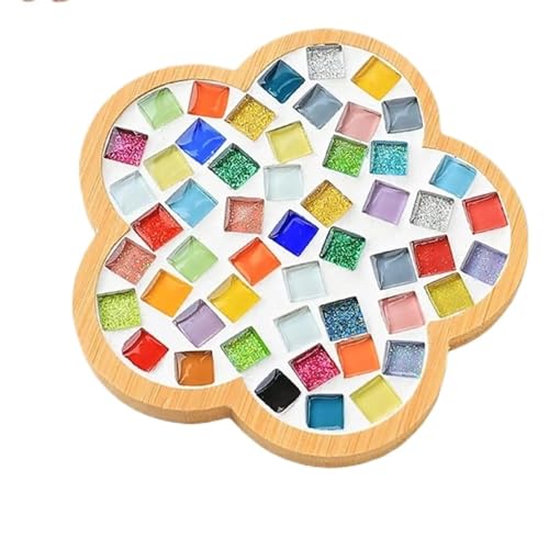 Mosaiksteine DIY-Mosaik-Untersetzer-Set, kreative Mosaikmaterialien, Glasmosaikfliesen for Heimdekoration, Erwachsene(Style B) von JTKSSCS