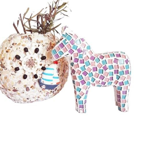 Mosaiksteine Mosaik-Keramikkunst-Materialpaket, kreative Pony-Modellierung, Kunsthandwerk, Fliesen, Raumdekoration(1cm Mosaic pony L) von JTKSSCS
