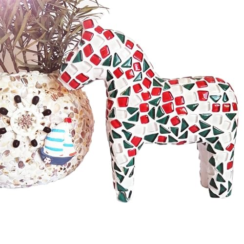 Mosaiksteine Mosaik-Keramikkunst-Materialpaket, kreative Pony-Modellierung, Kunsthandwerk, Fliesen, Raumdekoration(Free stone horse B) von JTKSSCS