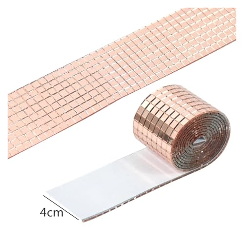 Mosaiksteine Selbstklebende Echtglas Handwerk Mini Quadrat Spiegel Mosaik Fliesen Dekorative DIY 5 * 5mm(Red,0.5CM*0.5CM_60CM) von JTKSSCS