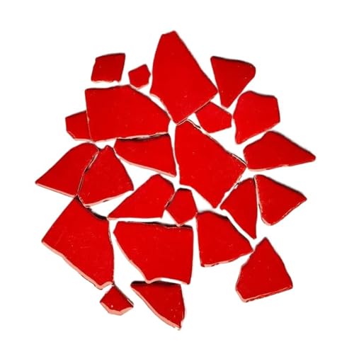 Mosaiksteine Stücke 14oz/397g (21~24 Stück) Keramik-Mosaikfliesen DIY Bastelmaterialien for die Herstellung von Fliesenmosaiken(Red) von JTKSSCS