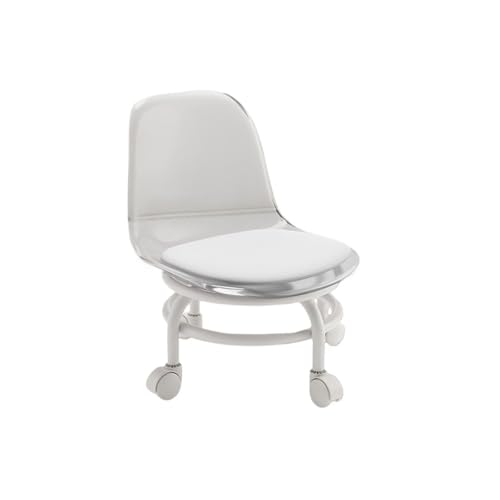 Niedriger Rollhocker Mit Rollen Niedriger Rollhocker Mit Rückenlehne, Flaschenzughocker, Pedikürehocker Mit Rollen, Niedriger Rollsitz For Reinigen Von Liegestützen, Fürs Büro, For Den Sport(Clear) von JTKSSCS