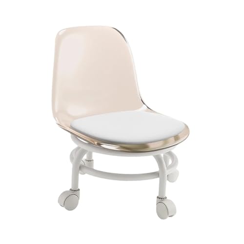 Niedriger Rollhocker Mit Rollen Niedriger Rollhocker Mit Rückenlehne, Flaschenzughocker, Pedikürehocker Mit Rollen, Niedriger Rollsitz For Reinigen Von Liegestützen, Fürs Büro, For Den Sport(Brown) von JTKSSCS