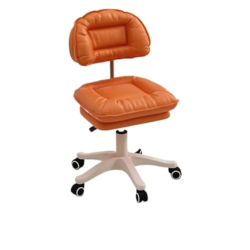 Niedriger Rollhocker Mit Rollen Stilvoller Flaschenzugstuhl mit Rückenlehne, geräuscharm, rollend, niedriger Hocker, Schuhwechselbank for Schlafzimmer oder Wohnzimmer, bequemer kleiner Sitz(Height Adj von JTKSSCS