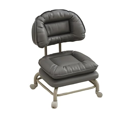 Niedriger Rollhocker Mit Rollen Stilvoller Flaschenzugstuhl mit Rückenlehne, geräuscharm, rollend, niedriger Hocker, Schuhwechselbank for Schlafzimmer oder Wohnzimmer, bequemer kleiner Sitz(Seating Ex von JTKSSCS