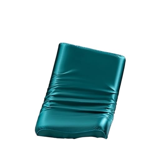 Seidenkissenbezug Kissenbezug aus Satin-Seide for Memory-Schaum und Latex-Kissen, Fester, Schutz for Haare Haut, dekorativer Bezug, 30 x 50 cm/40 60 cm(Dark Green,1PCx40x60cm) von JTKSSCS