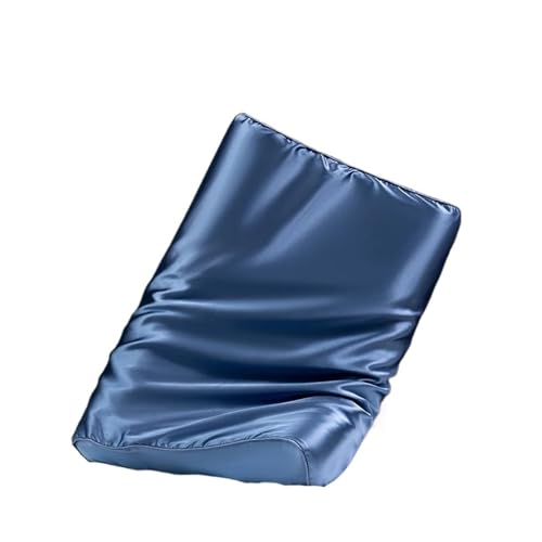 Seidenkissenbezug Kissenbezug aus Satin-Seide for Memory-Schaum und Latex-Kissen, Fester, Schutz for Haare Haut, dekorativer Bezug, 30 x 50 cm/40 60 cm(Deep Blue,1PCx40x60cm) von JTKSSCS