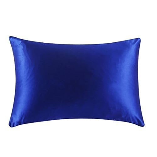 Seidenkissenbezug Seidenkissenbezug Mit Verstecktem Reißverschluss, Natur, Hochwertig, Beidseitiger for Schlaf Und Hautpflege(Blue,50x70 cm) von JTKSSCS