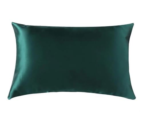 Seidenkissenbezug Seidenkissenbezug Mit Verstecktem Reißverschluss, Natur, Hochwertig, Beidseitiger for Schlaf Und Hautpflege(Green,51x66 cm) von JTKSSCS