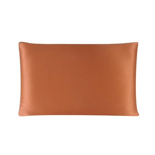 Seidenkissenbezug Seidenkissenbezug Mit Verstecktem Reißverschluss, Natur, Hochwertig, Beidseitiger for Schlaf Und Hautpflege(Orange,51x66 cm) von JTKSSCS