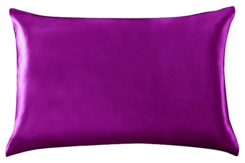 Seidenkissenbezug Seidenkissenbezug Mit Verstecktem Reißverschluss, Natur, Hochwertig, Beidseitiger for Schlaf Und Hautpflege(Violet,51x76 cm) von JTKSSCS