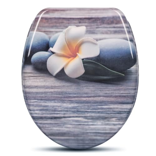 Toilettensitz 1PC WC-Toilettensitzabdeckung Langsam schließender Universal-Toilettendeckel Verdicken Sie den Ersatz U-Typ PP-Platte Toilette for Badezimmerteile(Color03) von JTKSSCS