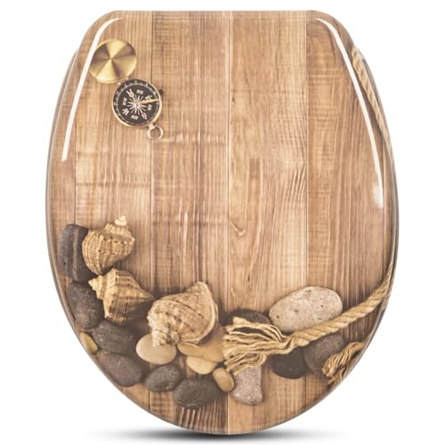 Toilettensitz 1PC WC-Toilettensitzabdeckung Langsam schließender Universal-Toilettendeckel Verdicken Sie den Ersatz U-Typ PP-Platte Toilette for Badezimmerteile(Color07) von JTKSSCS