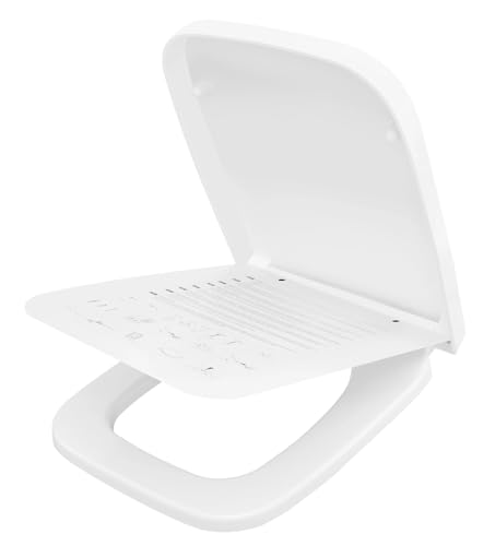 Toilettensitz Quadratischer Toilettensitz mit Deckel Absenkautomatik, länglicher fürs Badezimmer, geräuschlos geschlossener Sitz, einfache Installation von JTKSSCS