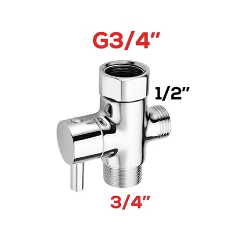Umschaltventil Dusche 1 stücke 3 Wege-umschaltventil T Adapter Konverter Chrom for Duschkopf Drei-wege-wasserverteilung(3-4 T valve) von JTKSSCS
