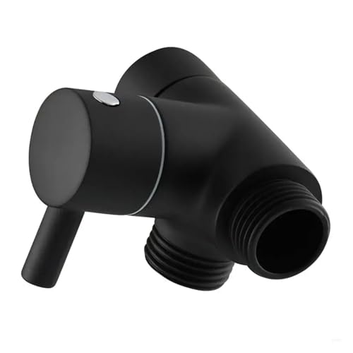Umschaltventil Dusche 3-Wege-Dusche Arm Umsteller for Ventil Universal Badezimmer System Metall T geformt Adapter Conne(Black) von JTKSSCS