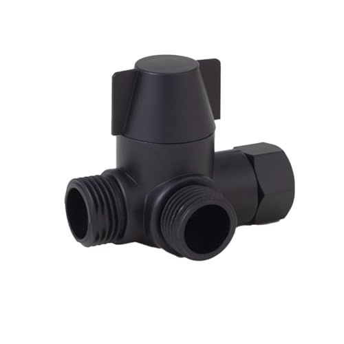 Umschaltventil Dusche 3-Wege-G1/2-Auslass-Duschkopf-Umschaltventil, T-Adapter, Schlauch-Hahn-Splitter, 3-Modus-Schalteradapter(BLACK) von JTKSSCS