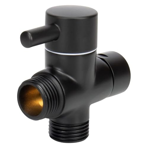 Umschaltventil Dusche G1/2 Zoll 3-Wege-Umstellventil aus Messing, T-Adapter, Konverter, schwarz, for Dusche, Wasserhahnanschluss, Badezimmer Umschaltventil Dusche G1/2 Zoll 3-Wege-Umstellventil aus Messing, T-Adapter, Konverter, schwarz, for Dusche, Wasserhahnanschluss, Badezimmer von JTKSSCS