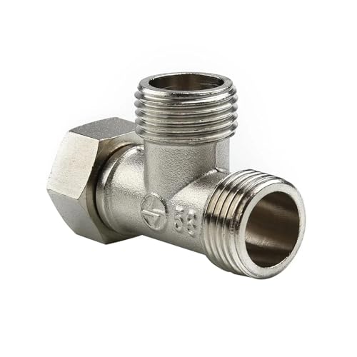 Umschaltventil Dusche Toilettenumstellventil Kupfer T-Adapter G1/2" T-Ventil for Bad Bidet Sprayer Duscharmatur 4 Punkte Dreiwege von JTKSSCS