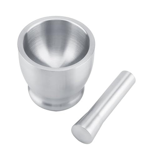 JTLB Edelstahl -Mörtel in Stößel Mühle, Manuelles Küchenwerkzeug Zum Zerkleinern und Mahlen von Knoblauch, Kräutern und Gewürzen mit Ergonomischem Stößel, Keiner Deckelmörser und JTLB Edelstahl -Mörtel in Stößel Mühle, Manuelles Küchenwerkzeug Zum Zerkleinern und Mahlen von Knoblauch, Kräutern und Gewürzen mit Ergonomischem Stößel, Keiner Deckelmörser und von JTLB