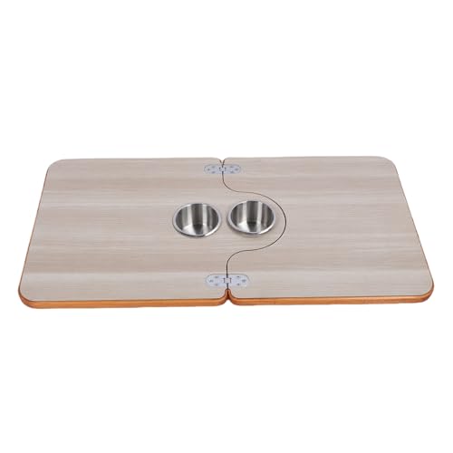 JTLB Große, Zusammenklappbare Tischplatte aus Massivholz für Boote, Wohnmobil-Tischplatte mit Getränkehaltern aus Edelstahl, für den Einsatz auf Dem Deck von Wohnmobilen, Yachten und JTLB Große, Zusammenklappbare Tischplatte aus Massivholz für Boote, Wohnmobil-Tischplatte mit Getränkehaltern aus Edelstahl, für den Einsatz auf Dem Deck von Wohnmobilen, Yachten und von JTLB