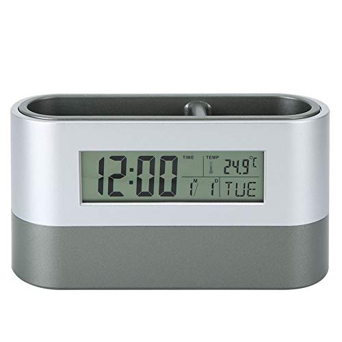 JTLB Innovativer Stifthalter, Digitale Elektronische LCD-Uhr mit Ewigem Kalender und Temperaturanzeige den Home-Office-Desktop von JTLB
