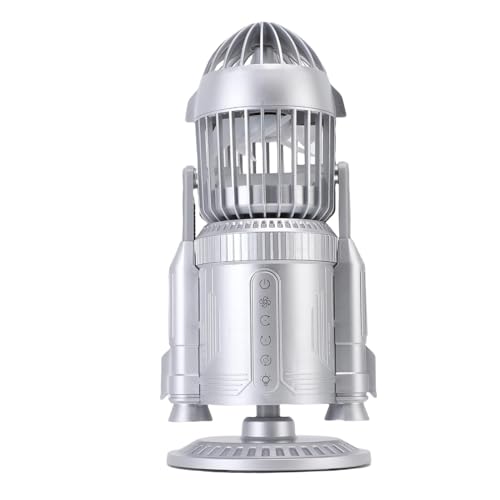 JTLB Kleiner Nebelspray -Schreibtischlüfter, Ruhige Kühle Raketenform 360 Grad Drehdynamic LED 12 -Stunden -Batterie USB für PC -Schlafzimmer -Office -Tisch, Spielstreamer JTLB Kleiner Nebelspray -Schreibtischlüfter, Ruhige Kühle Raketenform 360 Grad Drehdynamic LED 12 -Stunden -Batterie USB für PC -Schlafzimmer -Office -Tisch, Spielstreamer von JTLB