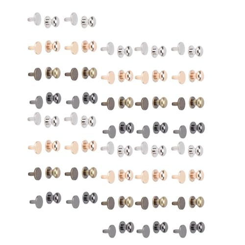 JTLB Messingniet 8mm Rundkopfknopf - 40 Sätze Gold Silber Schwarz Bronze für Lederbeutel Schuhegürtel von JTLB