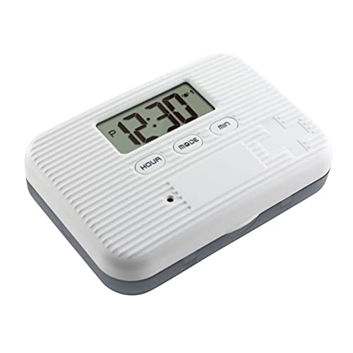JTLB Pillenspender mit Alarm, Elektronischer Pillen-Organizer mit LCD-Display, 6 Fächer, Digitale Pillenerinnerung, für den Außenbereich, Tragbare Mini-Pillendose mit Alarm (grau) von JTLB
