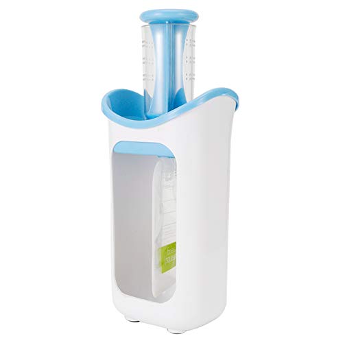 JTLB Quetschstation, Fruchtpüree-Quetschstation mit Rutschfester Basis, mit 10 Quetschbeuteln für Selbstgemachte Babynahrung (Blau) von JTLB