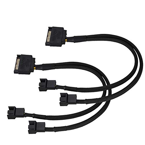 JTLB SATA 15Pin auf 2 * 4Pin Lüfter-Netzteilkabel 2-Wege-Konverter 22AWG-Kabel von JTLB