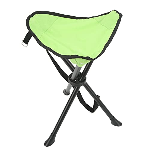 JTLB Tragbarer Klappcampinghocker, Zusammenklappbarer Stativstuhl für Erwachsene, 3-beiniger Blauer Stuhl mit Verstellbarem Griff für das Outdoor-Reisecamp-Picknick-Fischereijagd (Grün) von JTLB