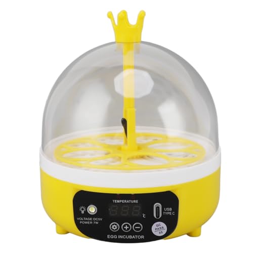 Mini-Eierbrutkasten, Automatische Temperatur- und Feuchtigkeitskontrolle, 4 Eierbrüter für Hühner, Enten, Tauben, Geeignet für Zuhause, Schule (Automatisches Wenden) von JTLB