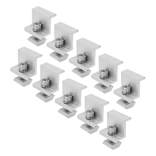 Set mit 10 Solarmontage-Z-Halterungen aus Aluminiumlegierung, Pressblock, PV-Panel-Schienen-Erdungsklemmen (45mm) von JTLB