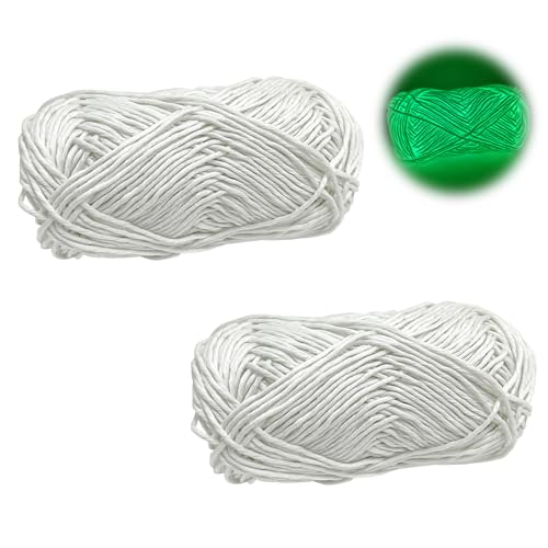 2er-Pack leuchtendes Strick- und Häkelgarn, handgefertigte, selbstleuchtende Garnknäuel zum Selbermachen, perfekt zum Stricken von Schals, kleinen Spielzeugen, Accessoires und Kinderspielzeug. von JTMKYO