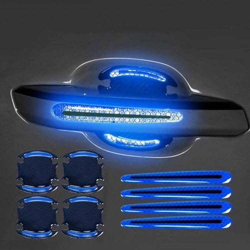 JTMLGDPA Auto Türgriff Lackschutzfolie 3D Autotürgriff Kratzschutz Aufkleber Set für MG MG3 SW 2015-2017, Anti Scratch Reflective Strips,A-Blue von JTMLGDPA