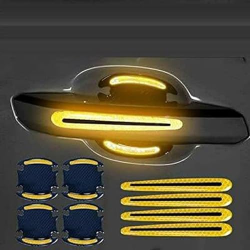 JTMLGDPA Auto Türgriff Lackschutzfolie 3D Autotürgriff Kratzschutz Aufkleber Set für Range Rover Sport 2010-2013(Without Computer Box,Light Square), Anti Scratch Reflective Strips,A-Yellow von JTMLGDPA