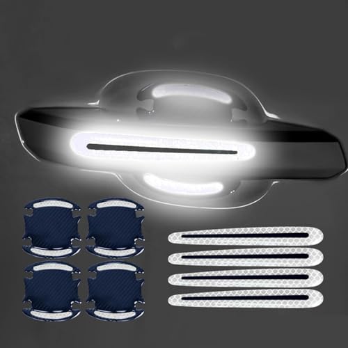 JTMLGDPA Auto Türgriff Lackschutzfolie 3D Autotürgriff Kratzschutz Aufkleber Set für Range Rover Sport 2010-2013(with Computer Box,Light Square), Anti Scratch Reflective Strips,A-White von JTMLGDPA