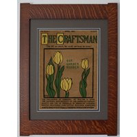 The Craftsman Tulips Mission Style Kunst Im Quartersawn-Eichenrahmen The Craftsman Tulips Mission Style Kunst Im Quartersawn-Eichenrahmen von JTMortimer