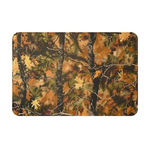 JTNWEC Fußmatte mit Camouflage-Muster, weich, 40,6 x 61 cm, rutschfest, für Küche, Badezimmer, Böden, Gelb von JTNWEC