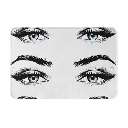 JTNWEC Fußmatte mit Wimpernmuster, weich, 40,6 x 61 cm, rutschfester Eingangsteppich, Bodenmatten für Küche, Badezimmer, Böden von JTNWEC