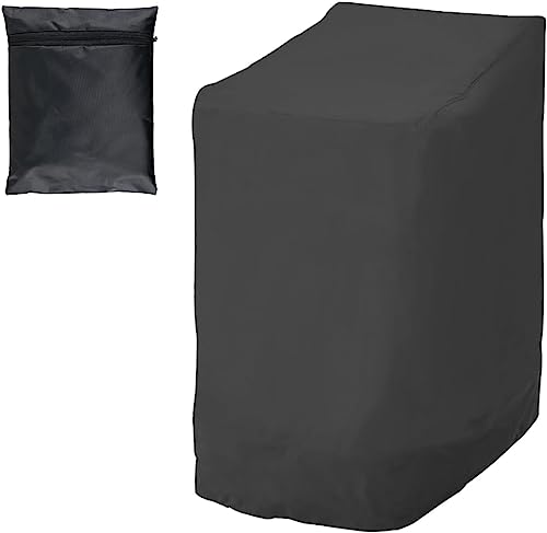 JTNero 2Pcs Gartenstühle Abdeckung Stapelstuhl Abdeckung Für 6 Stühle Schutz Für Stapelstühle Wasserdicht Winterfest UV-Beständiges Aus 210d Oxford Gewebe Geeignet Für Gartenstuhl (2) von JTNero