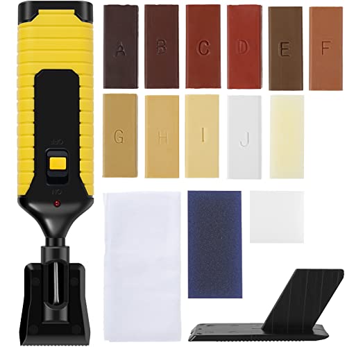 JTNero Laminat Reparatur Holz Reparatur Set mit 11 Wachsblöcken Professionelles Tragbares Werkzeugset zur Kratzerreparatur für Reparieren von Parkett PVC Bodenbelag Laminat Holz Möbel von JTNero