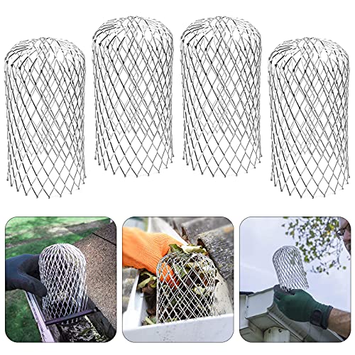 4er Set Rinnensieb Metall Dachrinnenschutz Fallrohrschutz Gutter Aluminium Filter Grid Laubsieb Laubfang Blättersieb Blätterschutz Regenrohrschutz Schutzgitter Laub Verschmutzung Moos 16x8.5x8.5 cm von JTOOYS