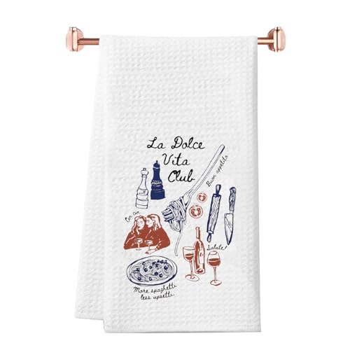 JTOUK Italien Geschenk La Dolce Vita Club Geschirrtuch Italienisches Küchentuch Italien Liebhaber Reise Geschenk Italien Sommerausflug (La Dolce Handtuch EU) von JTOUK